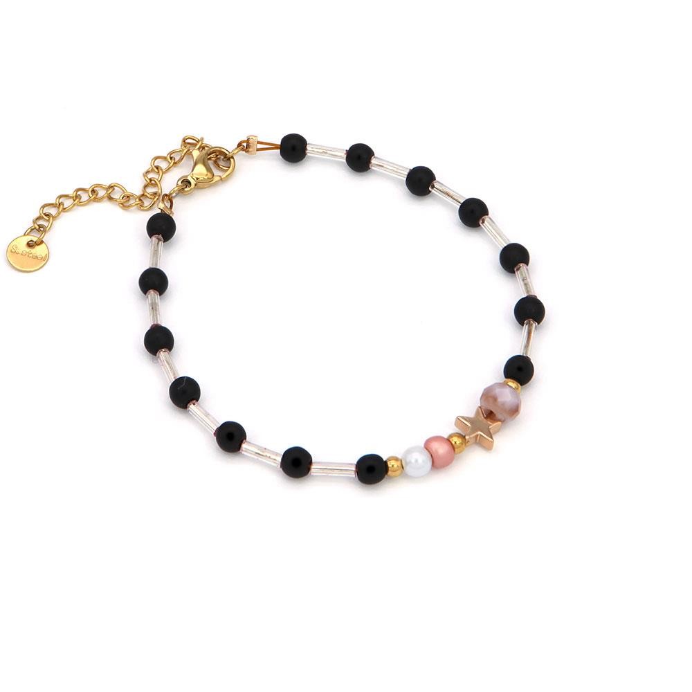 Transparent black star bracelet